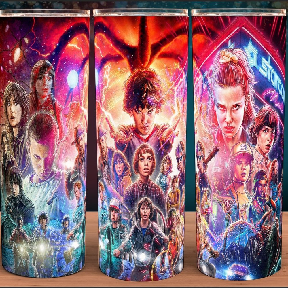 Stranger Things Collage Horror Tumbler 20oz